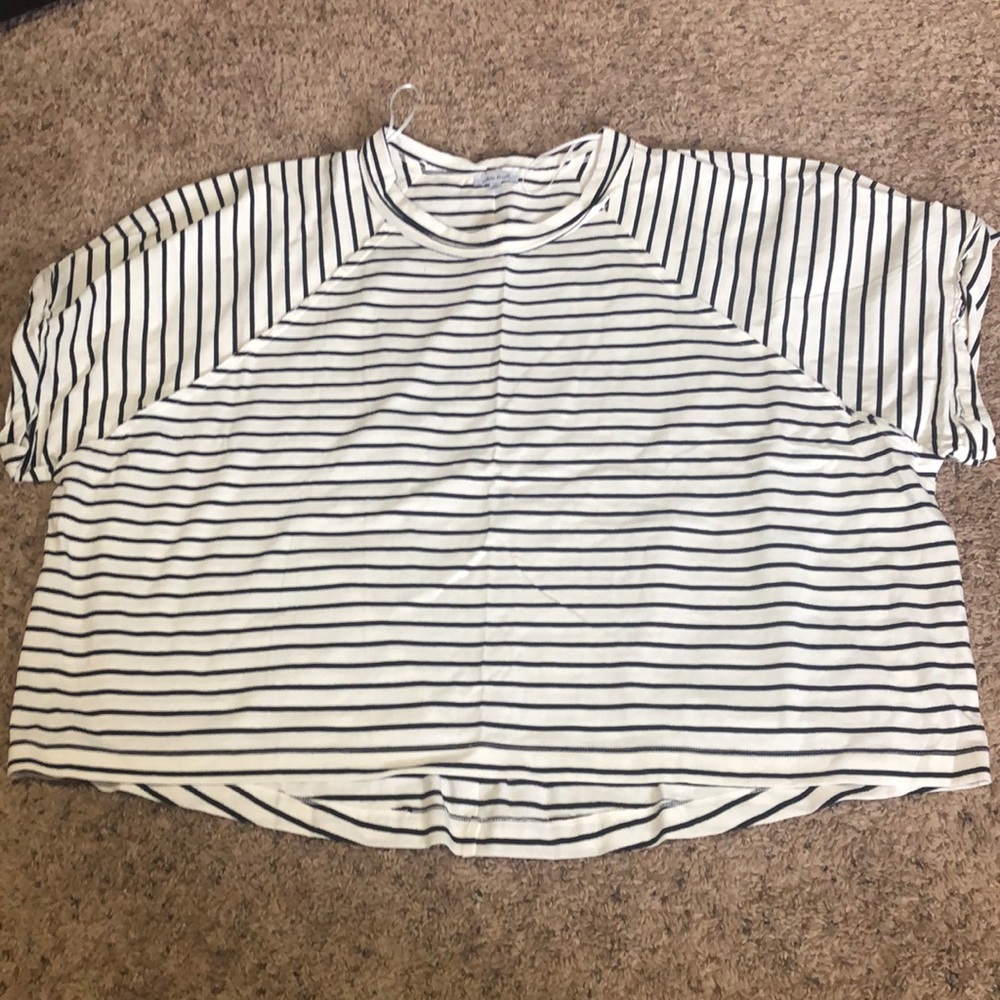 White Birch black and white stripped top